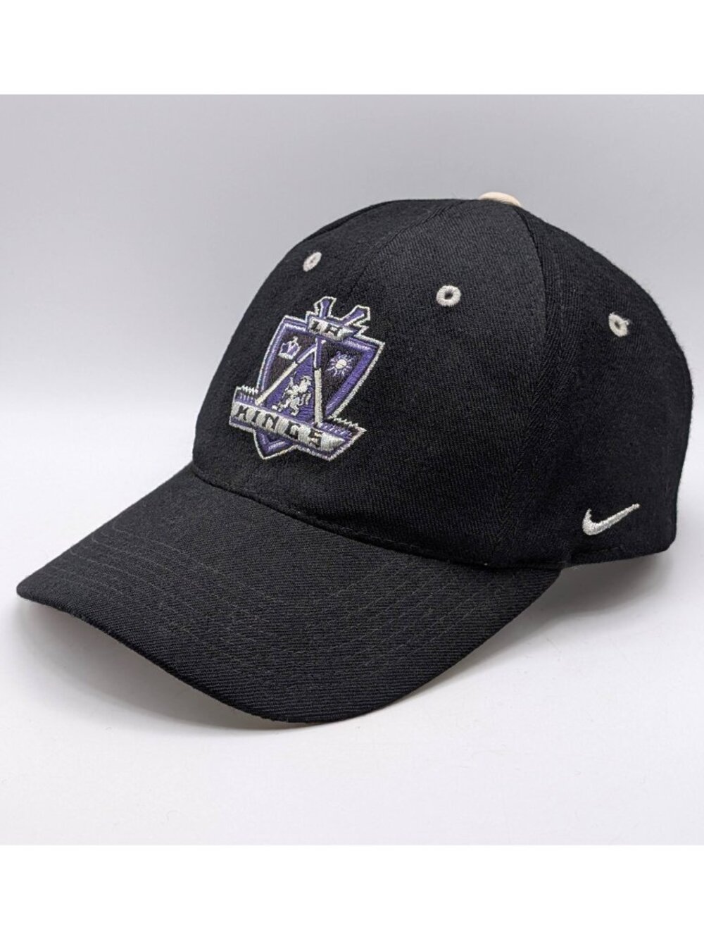 Vintage Nike Team Los Angeles Kings LA Hat Hockey NHL Strap Back Black Wool Cap